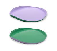 WD LIFESTYLE BALAT SET 2 PIATTI IN VETRO 21 CM LILLA E VERDE