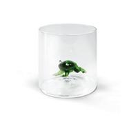 WD Lifestyle Bicchiere in vetro borosilicato. Capacità 250 ml. Decoro rana.
