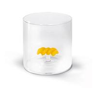 WD Lifestyle - Bicchiere in Vetro Borosilicato 250ml con Decorazione in Vetro Colorato Interna (Fusillo)