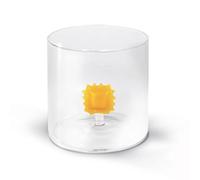 WD Lifestyle - Bicchiere in Vetro Borosilicato 250ml con Decorazione in Vetro Colorato Interna (Raviolo)