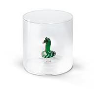 WD Lifestyle - Bicchiere in Vetro Borosilicato 250ml con Decorazione in Vetro Colorato Interna (Serpente)