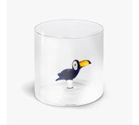 WD Lifestyle Bicchiere in Vetro Borosilicato 250ml con Decorazione (tucano)