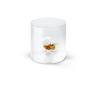 WD Lifestyle Bicchiere in vetro borosilicato. Capacità 250 ml. Decoro ape.