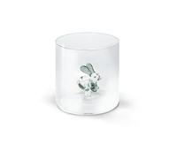 WD Lifestyle Bicchiere in vetro borosilicato. Capacità 250 ml. Decoro coniglio.