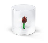 WD Lifestyle Bicchiere in vetro borosilicato. Capacità 250 ml. Decoro tulipano.