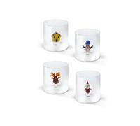 Wd Lifestyle Bicchiere in vetro decori natalizi, 250 ml, decori assortiti Bicchiere in vetro decori natalizi, 250 ml, decori assortiti