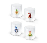 WD LifeStyle Bicchiere Vetro Borosilicato Cc 250 ml Decori Natalizi Ass. 1 Pz