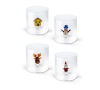 WD LifeStyle Bicchiere Vetro Borosilicato Cc 250 ml Decori Natalizi Misti 1 Pz