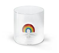 WD LifeStyle Bicchiere Vetro Borosilicato Cc 250 ml Decoro Arcobaleno