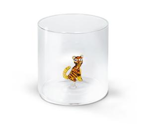 WD LifeStyle Bicchiere Vetro Borosilicato Cc 250 ml Decoro Gatto Tigrato