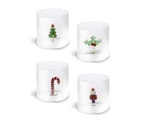 WD LifeStyle Bicchiere Vetro Borosilicato Cc 250 ml Decoro Natalizio Asssortito 1 Pz