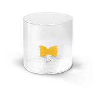 WD Lifestyle - Bicchiere in Vetro Borosilicato 250ml con Decorazione in Vetro Colorato Interna (Pasta a Farfalla)