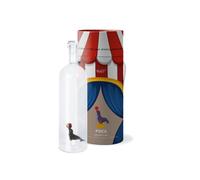 WD Lifestyle - Bottiglia in Vetro Borosilicato 1,2L con Tappo con Decorazione Foca