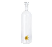 WD Lifestyle - Bottiglia in Vetro Borosilicato 1,2L con Tappo e Decorazione Interna (Pesce Tropicale Oro)