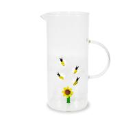 WD LifeStyle Caraffa in Vetro 1,3 Lt Decoro Girasole e Api