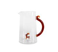 WD LifeStyle Caraffa Vetro Borosilicato Cc 1,5 Lt Decoro Renna Natale