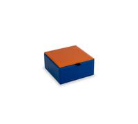 WD LifeStyle Cofanetto in Vetro 11,5 x 11,5 x 5,7 Cm Blu Arancione