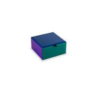 WD LifeStyle Cofanetto in Vetro 11,5 x 11,5 x 5,7 Cm Blu Viola Verde