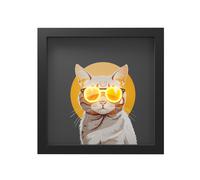 WD LifeStyle Cornice con Inserti Luminosi 30 x 30 Cm Decoro Gatto