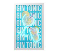 WD LifeStyle Cornice con Inserti Luminosi Decoro Gin Tonic 30 x 50 Cm Multicolor