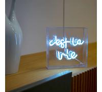 WD LifeStyle Insegna Neon con Cornice in Plexiglass 18 x 18 Cm Decoro C'est la Vie