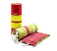 WD LIFESTYLE MIAMI TELOMARE 100% COTONE RIGHE ROSSE E VERDI