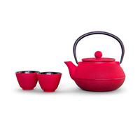 WD LIFESTYLE OSAKA SET TEIERA GHISA ROSSA CON 4 BICCHIERI 600 ML