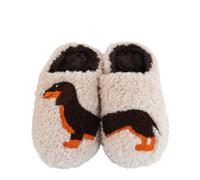 WD LifeStyle Pantofole Decoro Bassotto Taglia M/L Beige Nero