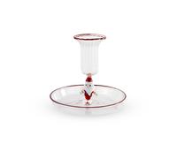 WD LifeStyle Portacandele in Vetro Colorato Decoro Babbo Natale