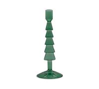 WD LifeStyle Potacandela in Vetro H 22 Cm Forma Albero di Natale Colore Verde
