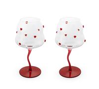 WD LIFESTYLE SAMARCANDA SET 2 CALICI CUORI ROSSI 450 ML
