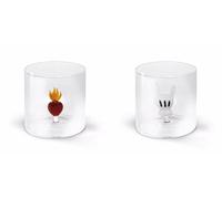 WD Lifestyle - Set 2 Bicchieri 250ml in Vetro Borosilicato con Combinazione Sacro Cuore e Mano