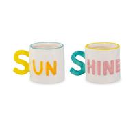 WD LifeStyle Set 2 Tazzine Caffé in Stoneware 100 Ml Decoro Sun Shine