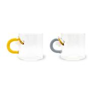 WD LifeStyle Set 2 Tazzine Caffè Vetro Borosilicato 130 Ml Decoro Ape