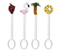 WD Lifestyle - Set 4 Cucchiaini da Caffè con Decoro (Rosa)