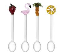 WD Lifestyle - Set 4 Cucchiaini da Caffè con Decoro (Rosa)