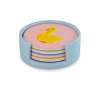 WD LifeStyle Set 4 Sottobicchieri D 10 Cm con Decori Misti