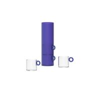 Wd Lifestyle Set 4 tazze in vetro borosilicato con supporto blu Set 4 tazze in vetro borosilicato con supporto blu