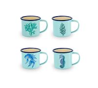Wd Lifestyle Set 4 tazzine da caff in latta smaltata azzurro 150 ml Set 4 tazzine da caff in latta smaltata azzurro 150 ml