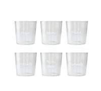 WD Lifestyle - Set 6 Bicchieri in Vetro Borosilicato 300ml Decorati con Aforismi