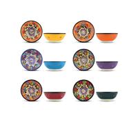 WD LifeStyle Set 6 Coppette Ceramica con Decoro a Rilievo Multicolor