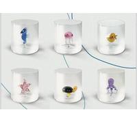 wd lifestyle 6 bicchieri in vetro soggetto colorato all'interno tema marino