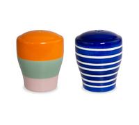 WD LifeStyle Set Sale e Pepe in Stoneware 6,5 x 6,5 x 8 Cm Blu Verde Arancione Rosa