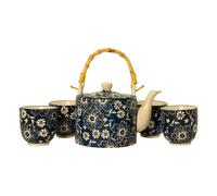 WD LIFESTYLE Set Teiera e 4 Bicchierini Blue e Bianco