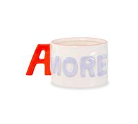 WD LifeStyle Tazza Colazione in Stoneware 440 Ml Decoro Amore Rosso Viola