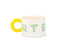 WD LifeStyle Tazza Colazione in Stoneware 440 Ml Decoro Cute Giallo Verde
