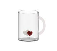 WD LifeStyle Tazza Vetro Borosilicato Cc 420 ml Decoro Cuori