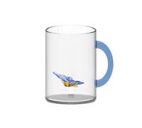 WD LifeStyle Tazza Vetro Borosilicato Cc 420 ml Decoro Farfalla