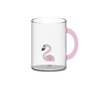 WD LifeStyle Tazza Vetro Borosilicato Cc 420 ml Decoro Fenicottero