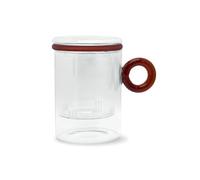 WD Lifestyle - Tisaniera in Vetro Borosilicato con Manico ad Anello 450ml (Ambra)